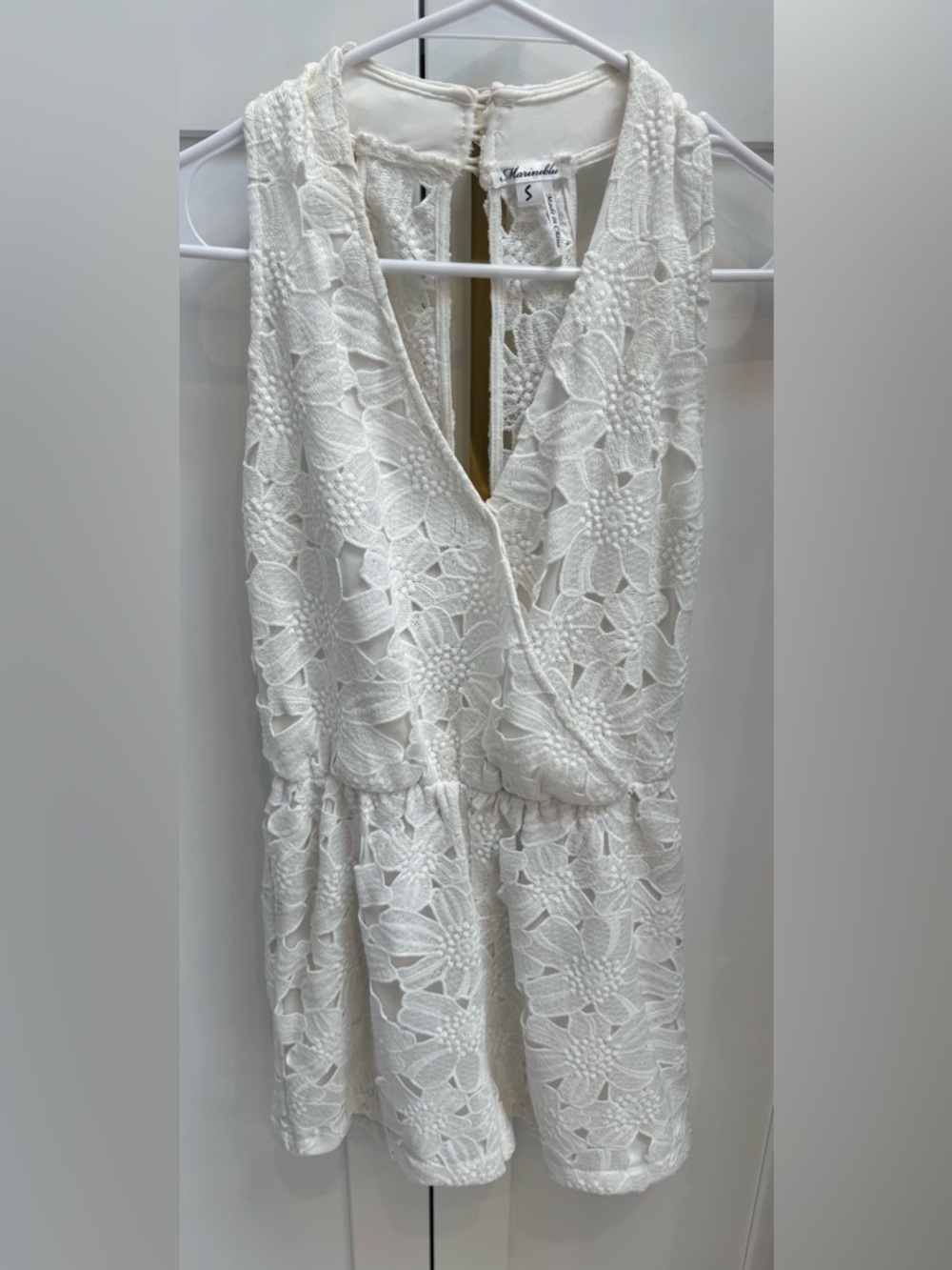 Marineblu White Lace Shorts Romper